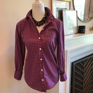 J. Crew Factory Red & Blue Check Button Down Shirt - Size XS